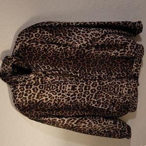 Vintage 90's FUDA International Silk Bomber windbreaker Jacket cheetah (L) RARE